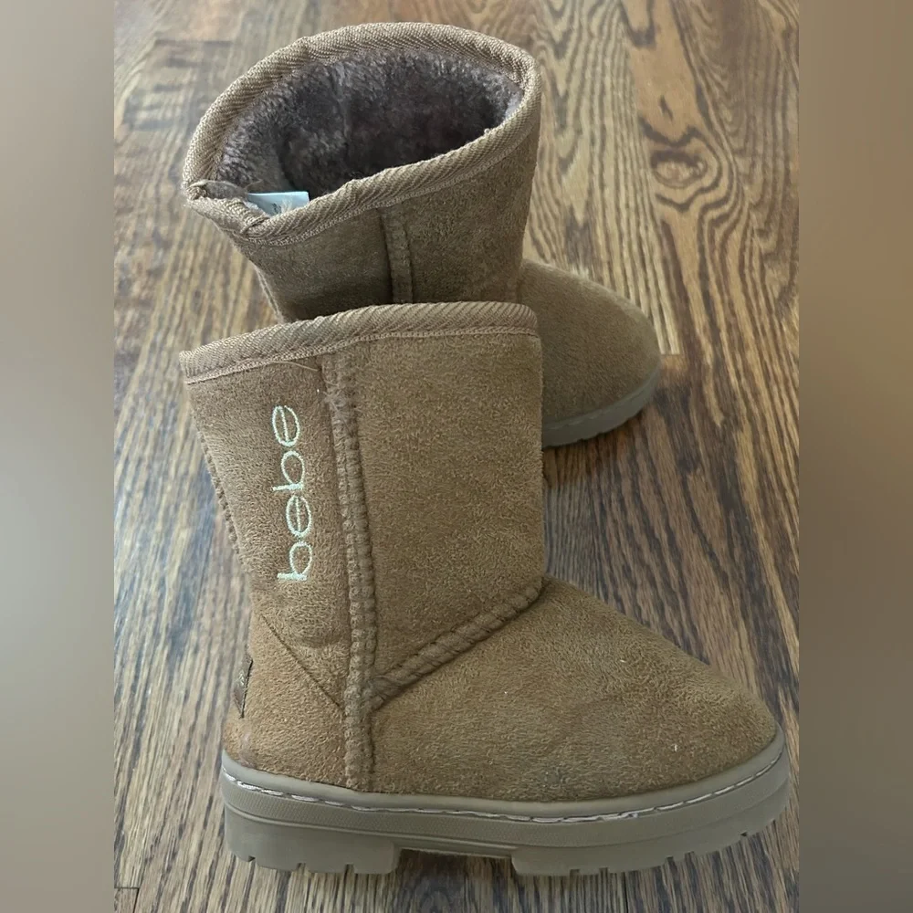 bebe Girls Brown Faux Fur Pull-On Winter Boots Size 9